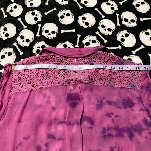 BUFFALO DAVID BITTON | Vintage Y2K Purple Two-tone Sheer Viscose Sleeveless Top - Picture 11 of 15